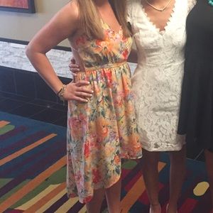 Light creamsicle floral dress